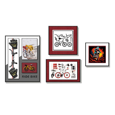 Moderno Soggiorno Divano Sfondo Pittura murale con combinazione di biciclette Multi-Link