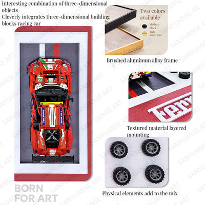 Pacco in un pezzo blocco di costruzione Sport Car Wall Display Frame Stili personalizzabili