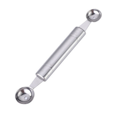 Acciaio inossidabile doppia palla anguria taglio coltello set per la decorazione di frutta e verdura