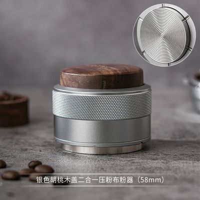 51mm 53mm 58mm Dispensatore di calibro per caffè ecologico Acciaio inossidabile Barista utensili Copertura in legno