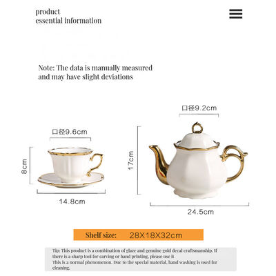 Set di tazze e piatti in porcellana per i conoscitori di caffè in stile europeo moderno
