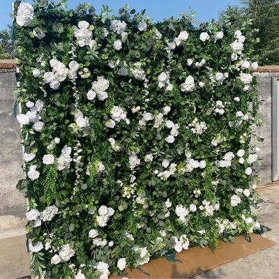 Simulazione di piante verdi 3D di parete di fiori di tessuto finto per matrimoni e decorazioni paesaggistiche