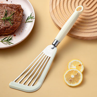 Padelle non appiccicose Stir-Frying silicone prosciutto di pesce Turner Spatula a fessura con manico di plastica