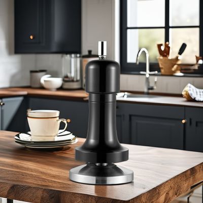 Logo personalizzato Maniglia di alluminio nero Barista Espresso Tamper per 58mm Base Coffee