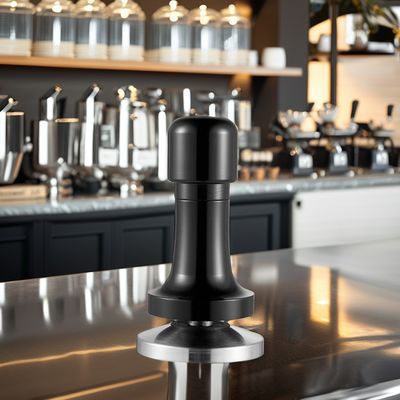Logo personalizzato Maniglia di alluminio nero Barista Espresso Tamper per 58mm Base Coffee