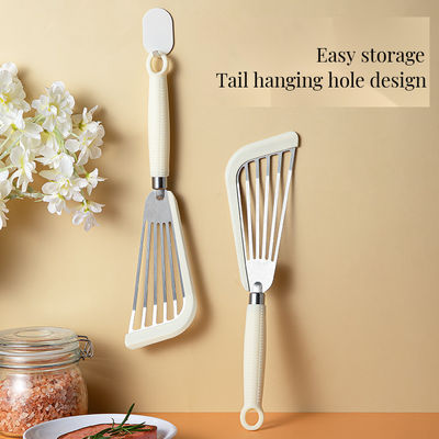 Set alimentare in acciaio inossidabile a fessura di Turner Spatula resistente al calore per utensili da cucina non appiccicosi