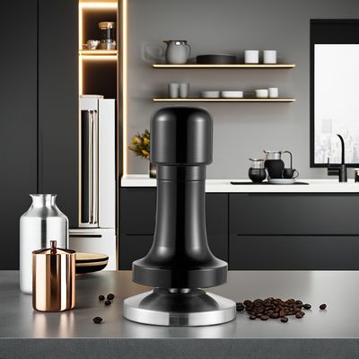 Logo personalizzato Maniglia di alluminio nero Barista Espresso Tamper per 58mm Base Coffee