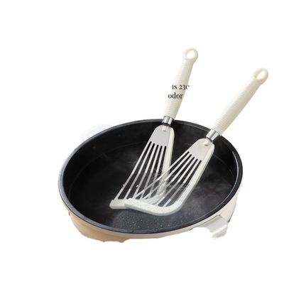 Spatula di pesce a fessura in acciaio inossidabile per utensili da cucina durevoli e manipolazione sicura degli alimenti