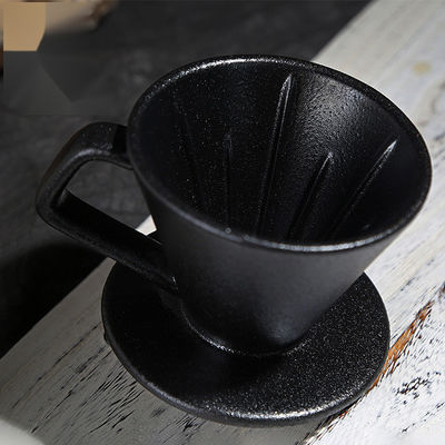 Home Prodotti in stile europeo Set per gocciolare il caffè in ceramica con tazza di design classico in nero