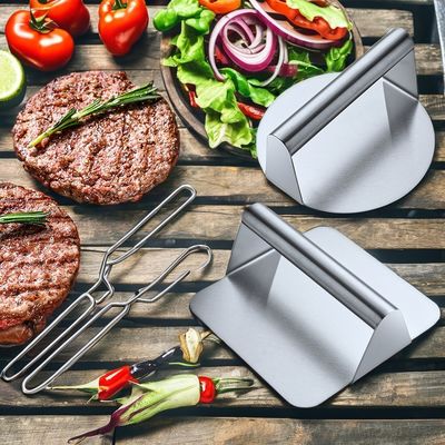 Barbecue Acciaio in Acciaio Inossidabile Quadratura Burger Smasher