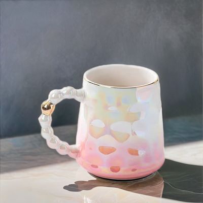 Moderna e accattivante Moda Shell Design Rosa Perla Ceramica Tazza con piatto di bambù