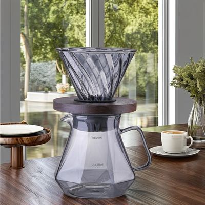 Espresso di vetro ad alto borosilicato versare sul server Tazza di filtro resistente al calore Urna da tè per caffè