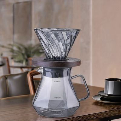 Espresso di vetro ad alto borosilicato versare sul server Tazza di filtro resistente al calore Urna da tè per caffè