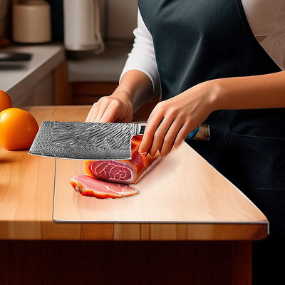 Strumenti da cucina durevoli Logo personalizzato Tavola da taglio acrilica trasparente con cassettiera in bambù