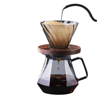 Servitore di caffè espresso in vetro borosilicato di tipo metallico per caffè eco-compatibile e resistente al calore