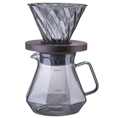 Tazza per gocciolante di vetro ad alto borosilicato per versare sopra il caffè 400 ml di capacità resistente al calore
