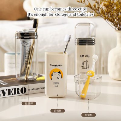 Disposable Cartoon Cute 3 in 1 Portable Dental Jar Set Ideale per il bagno di casa Hotel