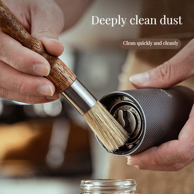 Spazzola di pulizia ecologica per espresso in legno, polvere di caffè nero e filtro