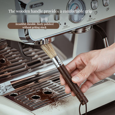 Spazzola di pulizia ecologica per espresso in legno, polvere di caffè nero e filtro