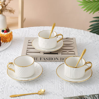 200 ml di tazza e piatto in ceramica bianca nordica di lusso