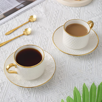 200 ml di tazza e piatto in ceramica bianca nordica di lusso