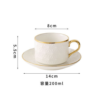200 ml di tazza e piatto in ceramica bianca nordica di lusso