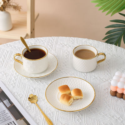 200 ml di tazza e piatto in ceramica bianca nordica di lusso