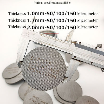 Dimensione personalizzata Filtro per caffè in acciaio inossidabile Dimensione reticolare 58 mm Superficie del tè Latte immagazzinata