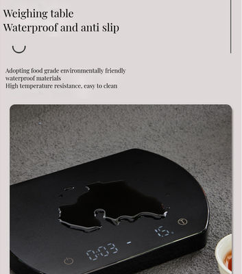 Bamboo Digital Coffee Scale 3kg/0.1g Timer ricaricabile ABS Strumenti da tè a base di silicone