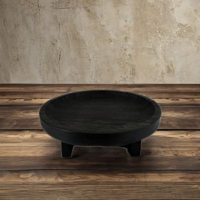 Display in legno nero personalizzabile Stand per i piatti da forno Padelle in colore legno naturale