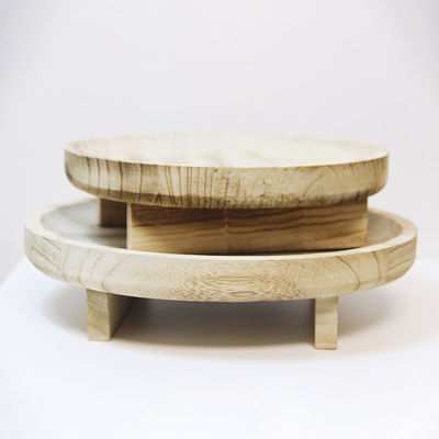 Fornitura per la cottura di torte di taglia personalizzata Scaffale di display in legno naturale per piatti di cucina caldi Padelle