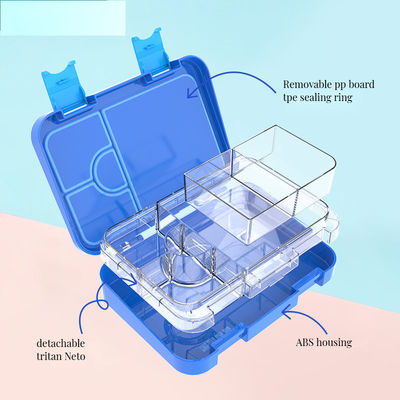 Conveniente Eco-Friendly Dual Tier Isolated Bento Lunch Box per bambini scolastici 21*16*4.5cm