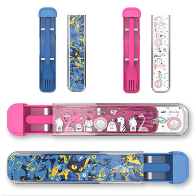 2 strati in fibra di bambù Bento Lunch Box in 6 colori Include posate per adulti