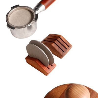 Acciaio Silicone Screen Walnut Legno 58mm Espresso Tea Filter Holder per attrezzi per il caffè e il tè