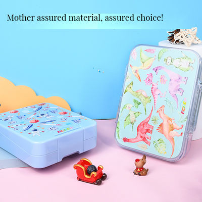 Scatola da pranzo di silicone rotonda per bambini a prova di perdite e a microonde 3 compartimenti Bento Box