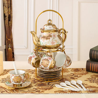 Luxury European Style Ceramic Tea Set con 6 tazze e un piatto