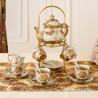 Luxury European Style Ceramic Tea Set con 6 tazze e un piatto