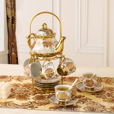 Luxury European Style Ceramic Tea Set con 6 tazze e un piatto
