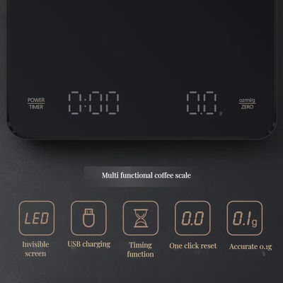 Scala elettronica per il caffè facile da LED 1-3000g Capacità batteria 250mAh Disegno minimalista