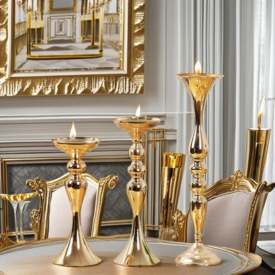 Eleganti portacandele di sirene in metallo oro per decorazioni da tavolo per matrimoni banchetti domestici