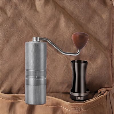 Trituratrice di caffè acrilica con moderno design in acciaio inossidabile e maniglia in legno