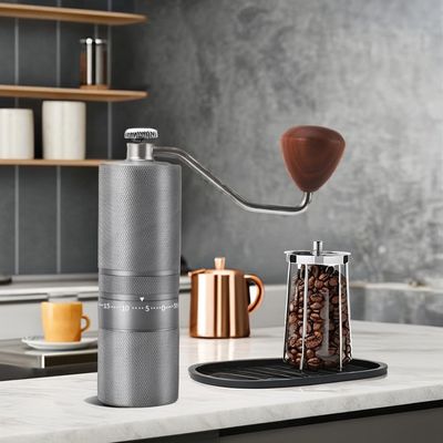 Moderna macinatrice di espresso in acciaio inossidabile C2 con maniglia in legno Logo personalizzato accettato
