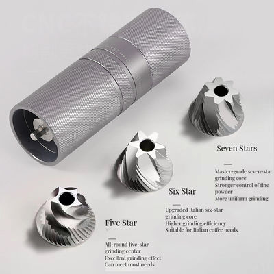 Moderna macinatrice di espresso in acciaio inossidabile C2 con maniglia in legno Logo personalizzato accettato