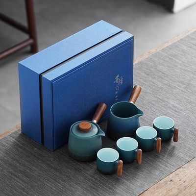 Set di tazzine da tè in legno e vetro per l'esperienza della cerimonia tradizionale del tè di Kung Fu