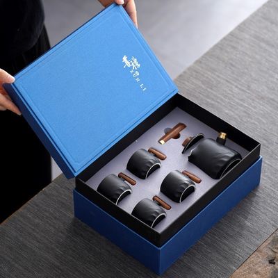 Set di tazzine da tè in legno e vetro per l'esperienza della cerimonia tradizionale del tè di Kung Fu