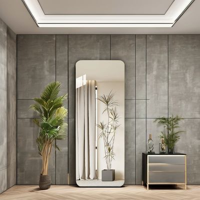 Specchio in legno di metallo vintage a forma di arco per la decorazione del muro del bagno a lunghezza completa personalizzata