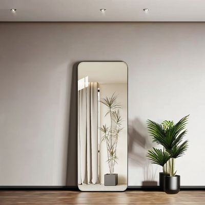 Specchio in legno di metallo vintage a forma di arco per la decorazione del muro del bagno a lunghezza completa personalizzata