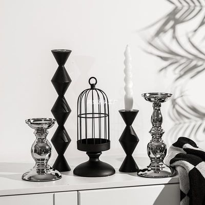 Home Decorative American Iron Table Candlestick per il metallo Aromaterapia Candle Holder