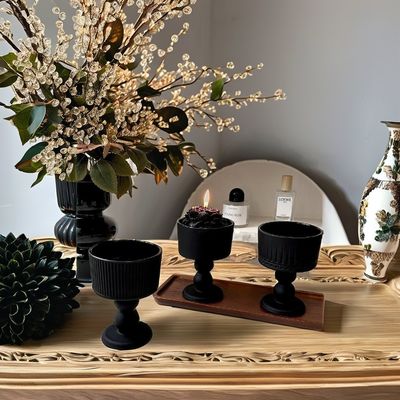 Home Decoration Tazze da dessert in vetro trasparente con design vintage e logo personalizzato