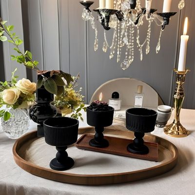 Disegno di linea verticale unico Vintage Wine Cup Glass Footed Dessert Bowl per i regali